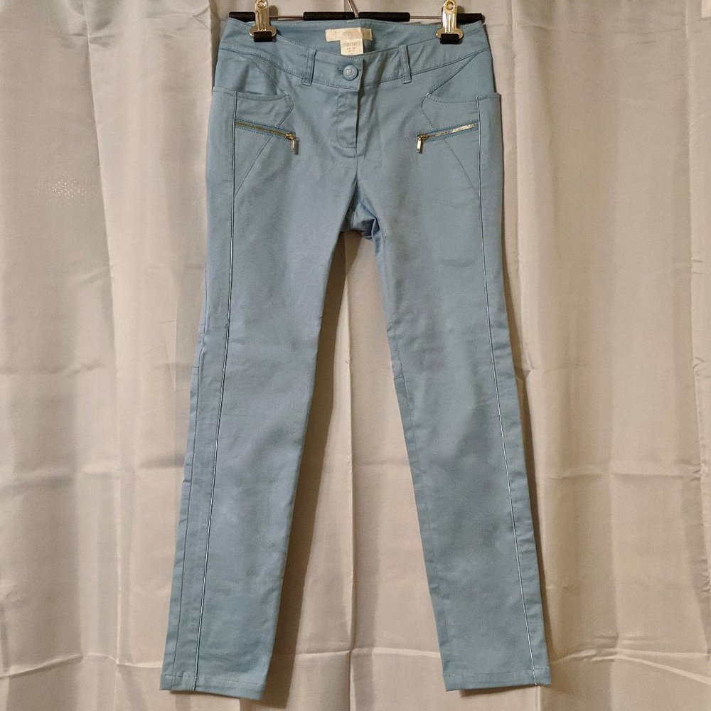 OZOC Skinny Cotton Pants With Zipper Pockets NWOT